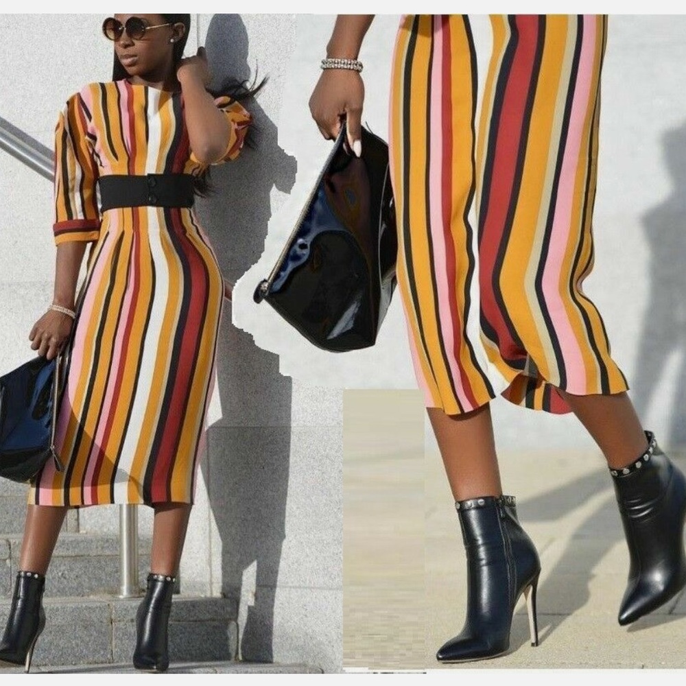 Zara Midi Striped Studio Dress - Picture 12 of 15